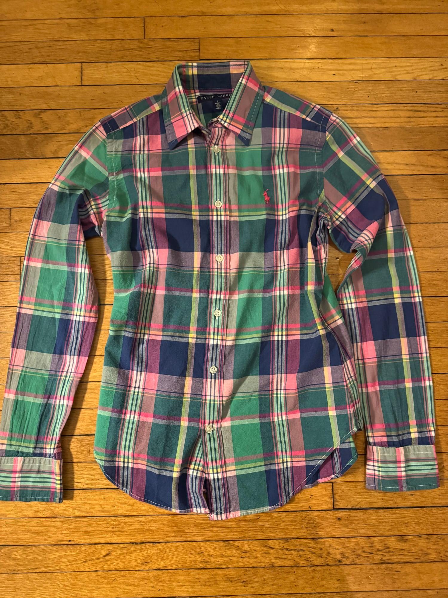 Ralph Lauren plaid button up women’s 