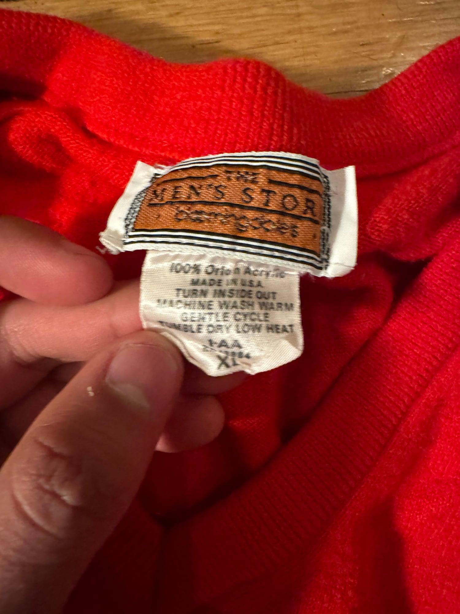 Red v neck sweater 1980s Vintage 2